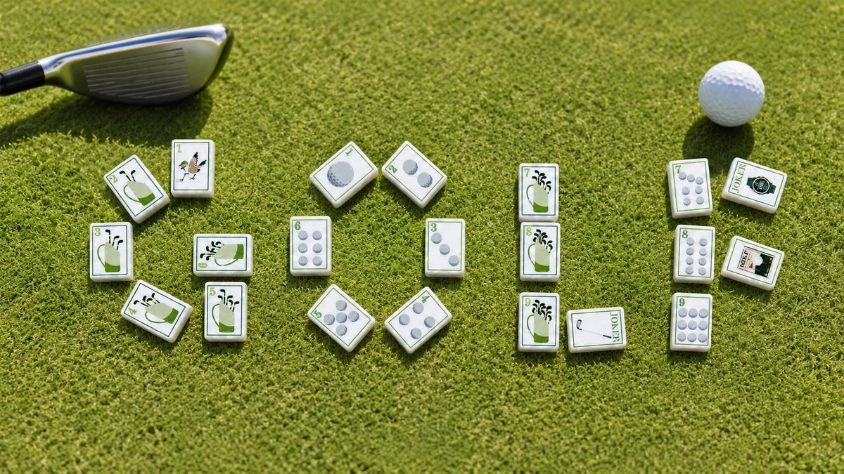 American Mahjong tiles arranged on a green felt table