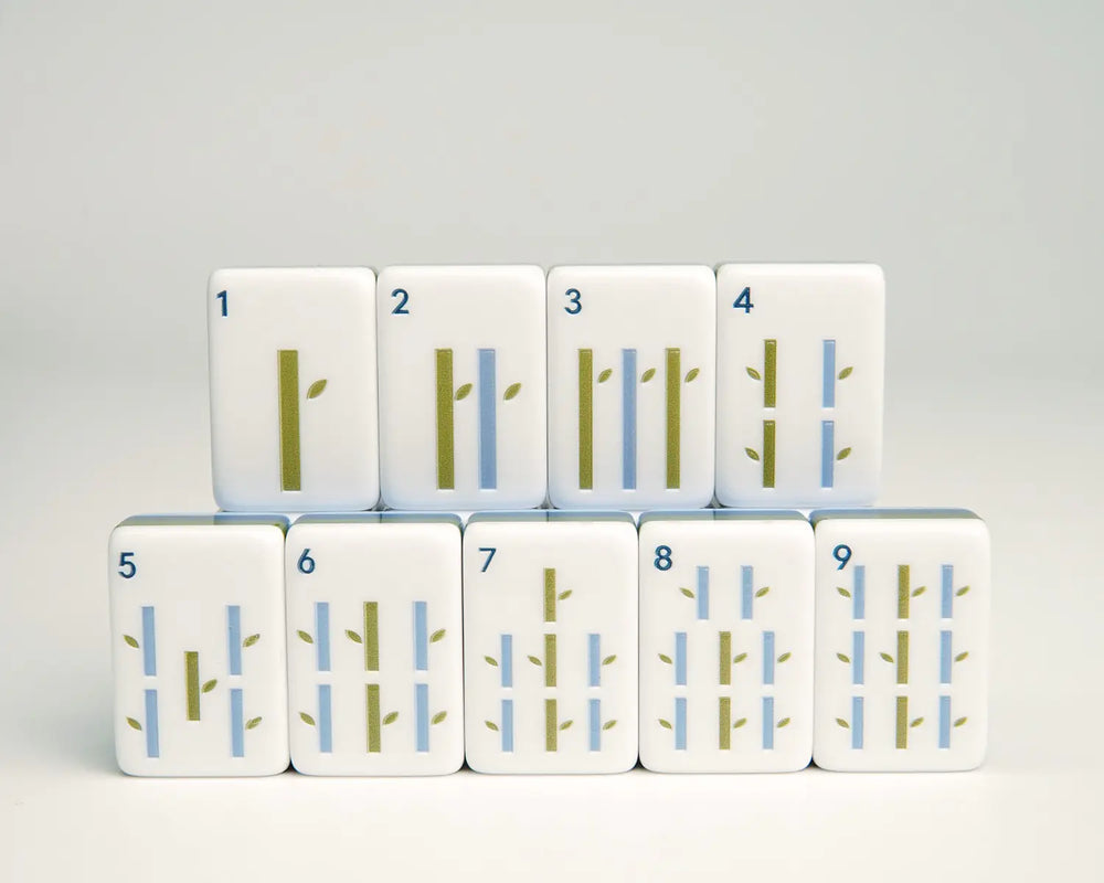 Blooming Geometry Bam tiles numbered one through nine