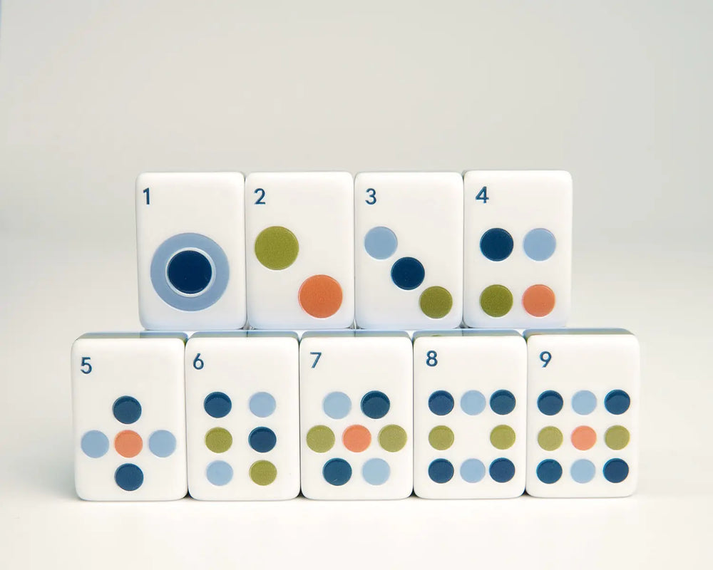 Blooming Geometry Dot tiles numbered one through nine