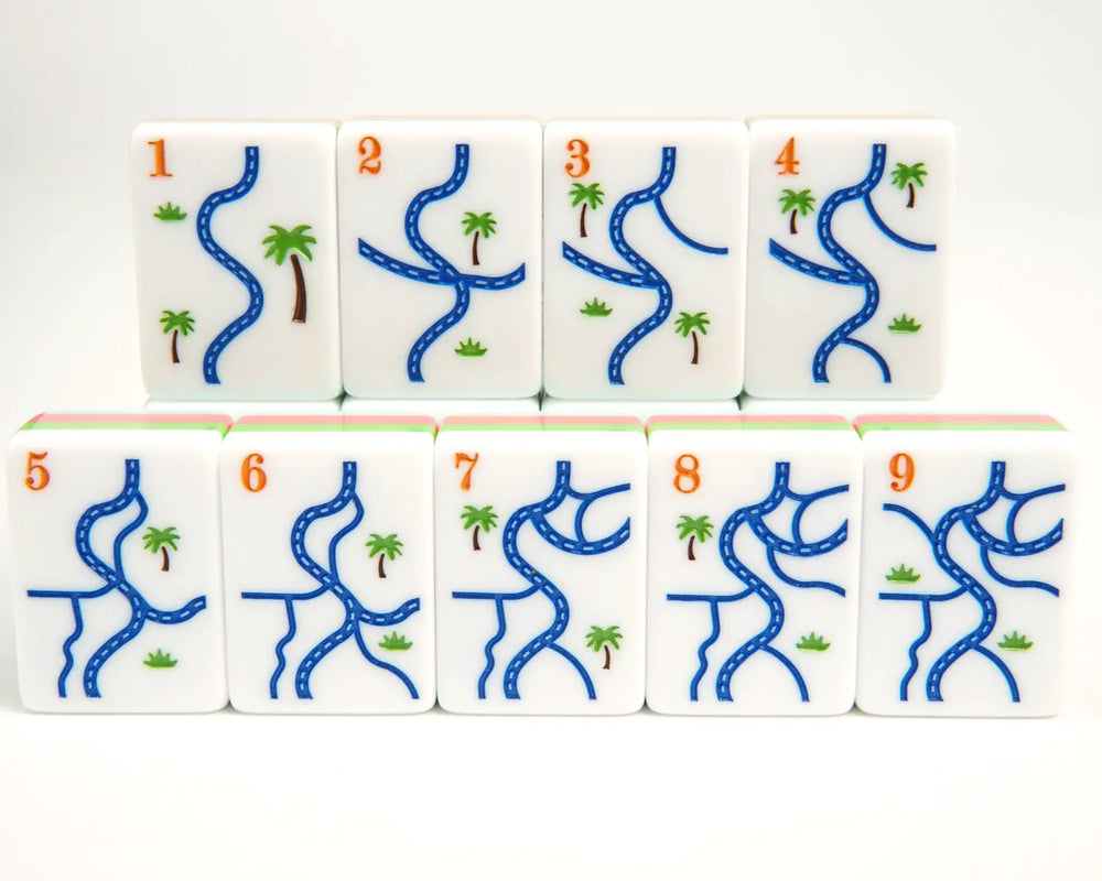 Blue Manor Bam tiles numbered one through nine