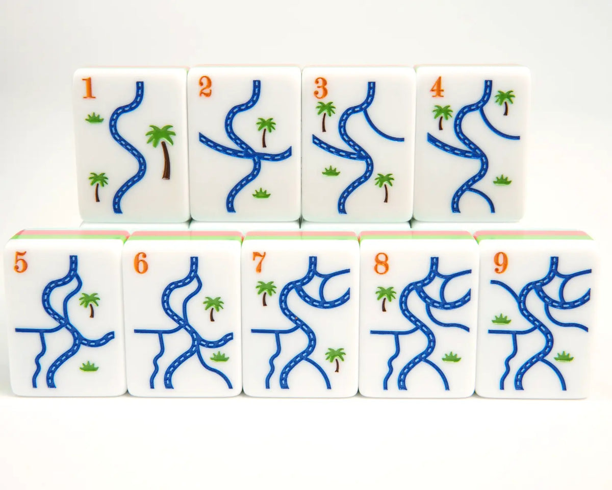 Blue Manor Bam tiles numbered one through nine