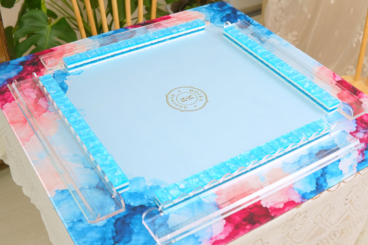 Blush Mist Mahjong Mat - styled table setting