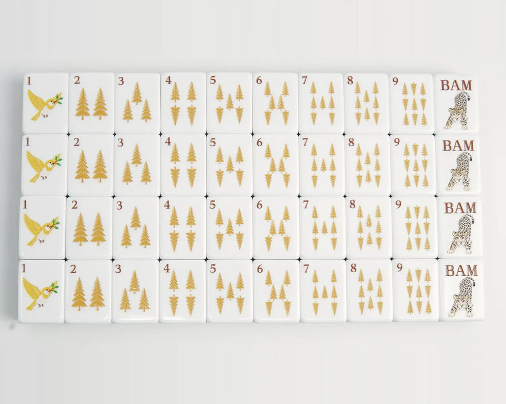 Golden Wilds golden tree Bam suit tiles arranged from one through nine