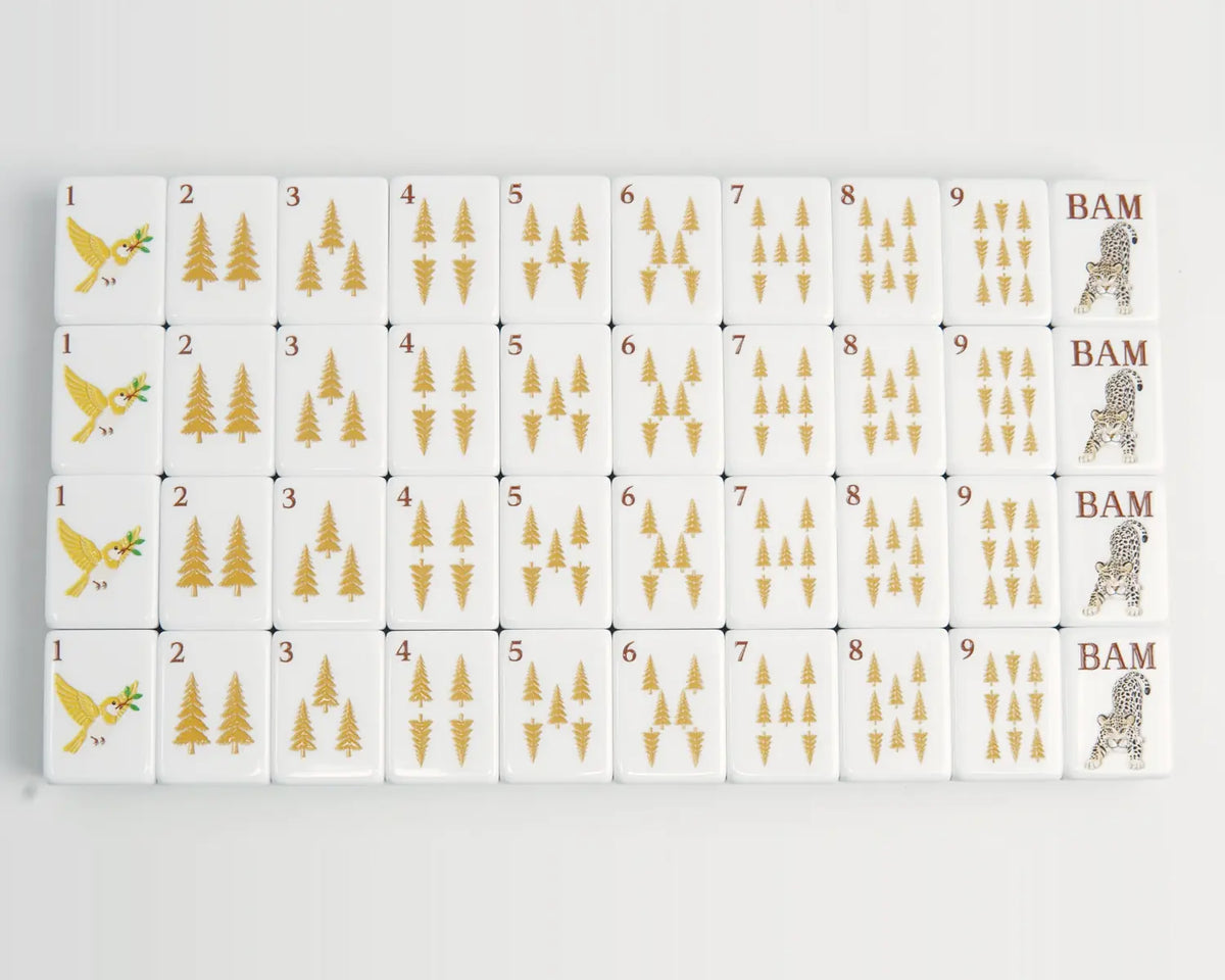 Golden Wilds golden tree Bam suit tiles arranged from one through nine