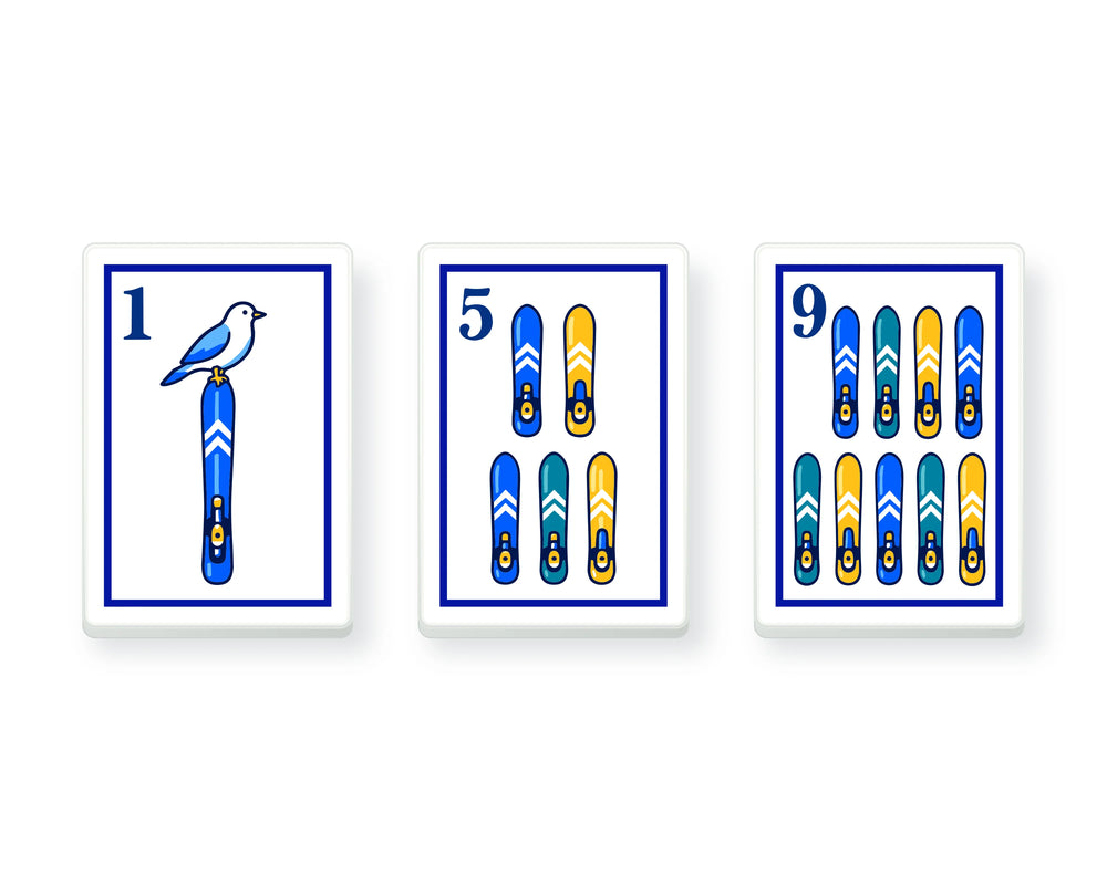 Alpine Slopes ski Bam tiles numbered one through nine