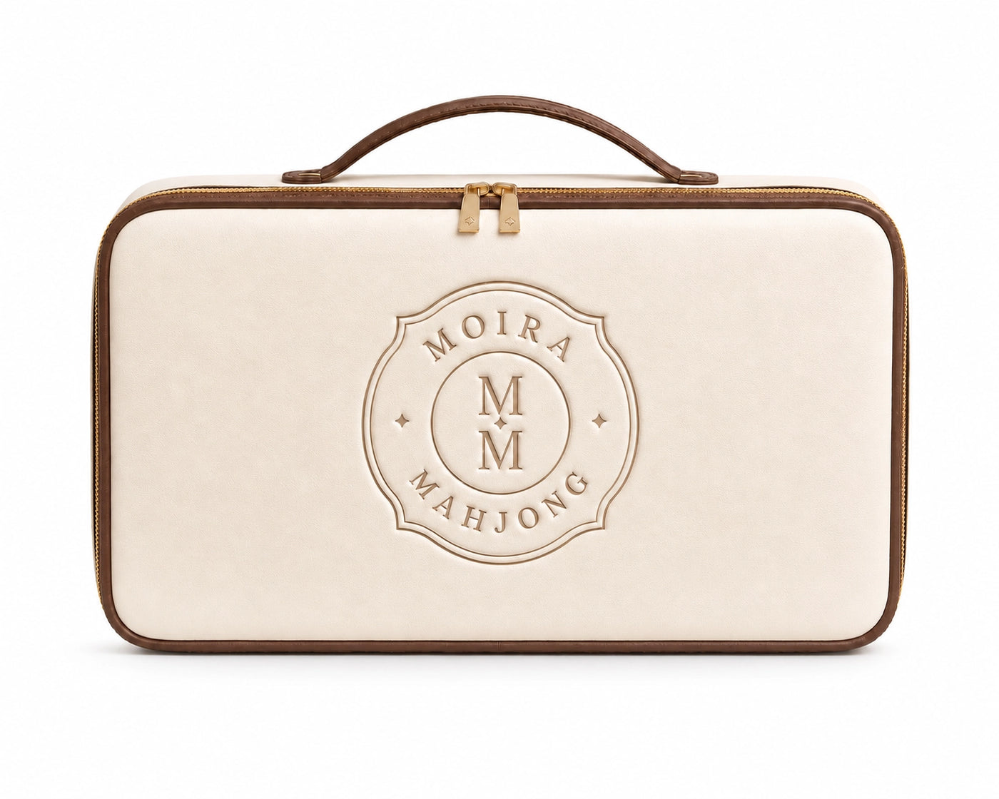 MOIRA mahjong storage case interior with removable tray and lid pocket