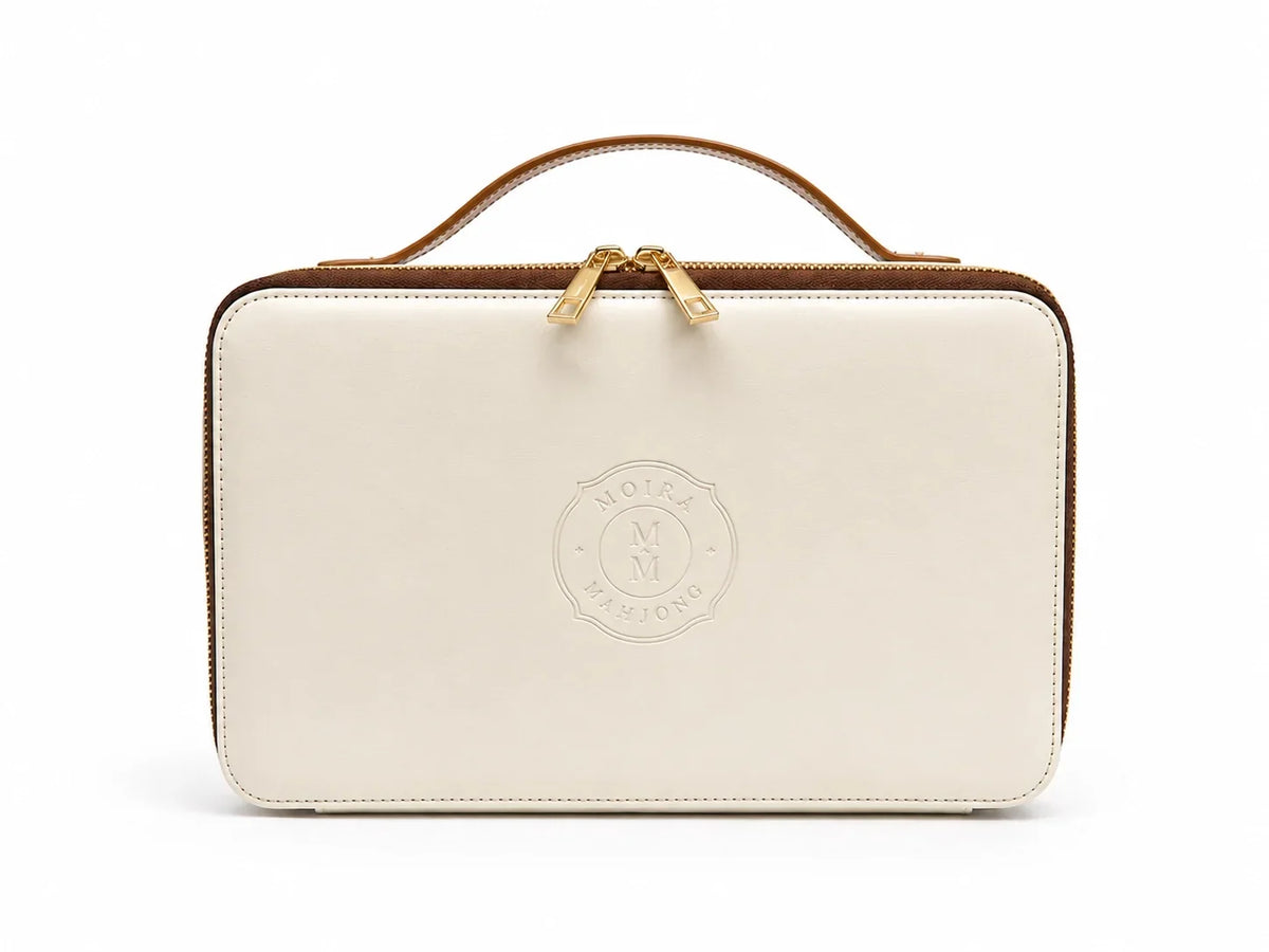 MOIRA cream white reusable mahjong storage case exterior