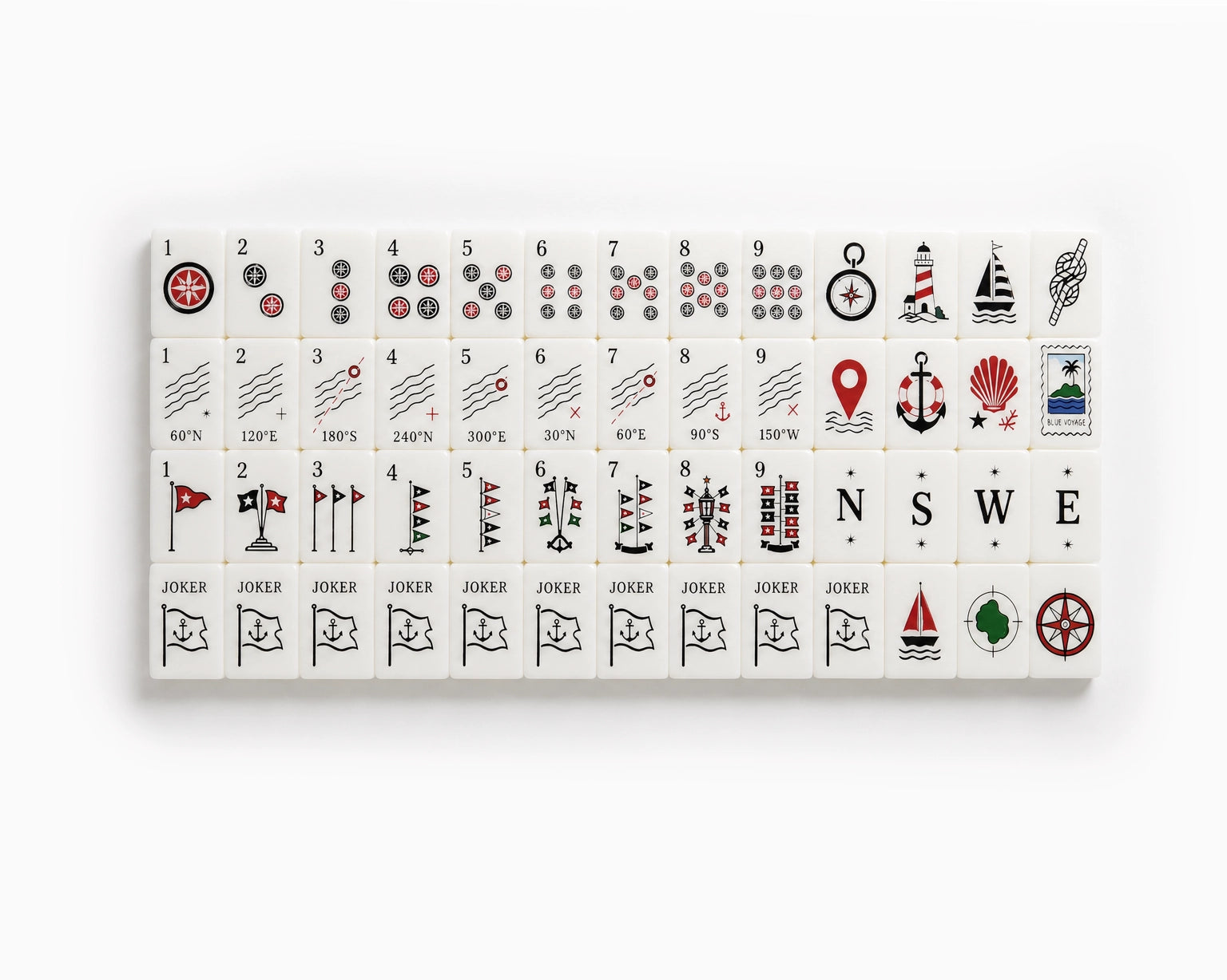 Moira Mahjong Ocean Edition Ivory Acrylic American Mahjong Set