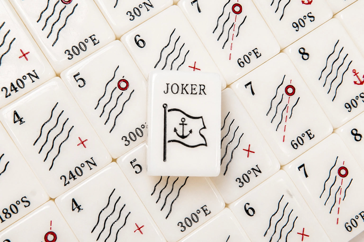 Moira Mahjong Ocean Edition Ivory Acrylic American Mahjong Set