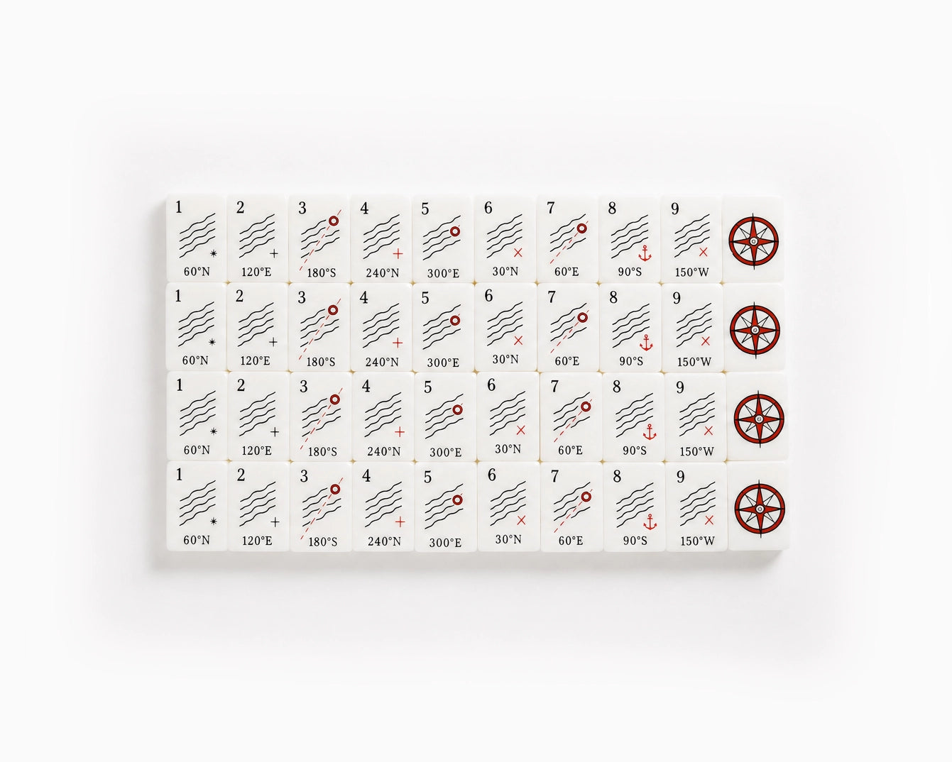 Moira Mahjong Ocean Edition Ivory Acrylic American Mahjong Set