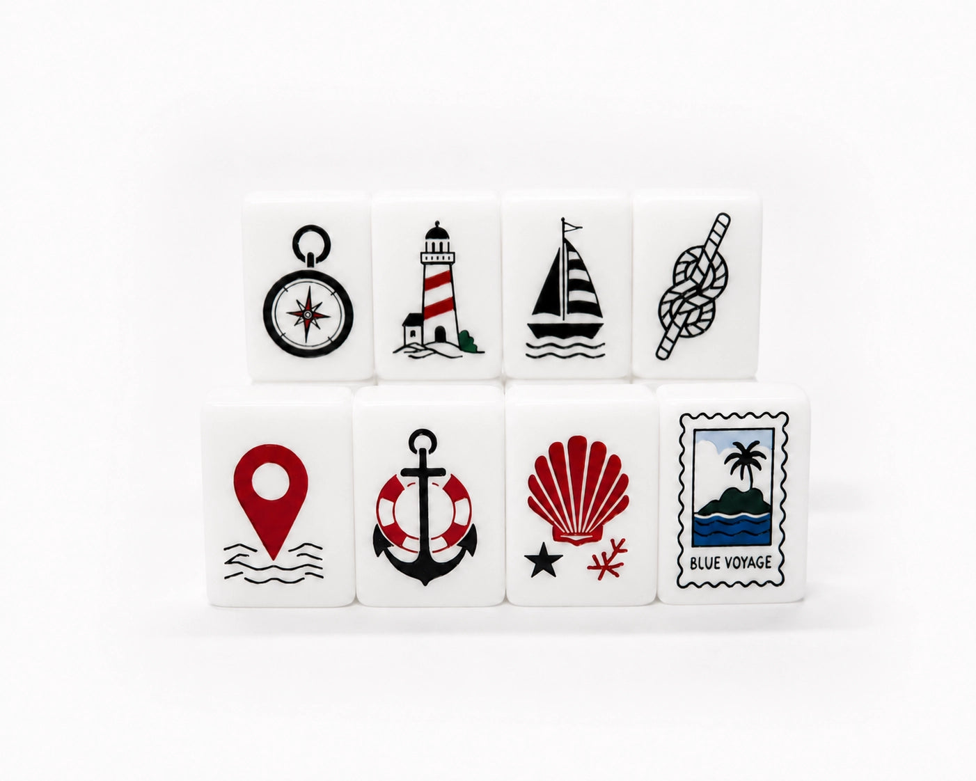 Moira Mahjong Ocean Edition Ivory Acrylic American Mahjong Set